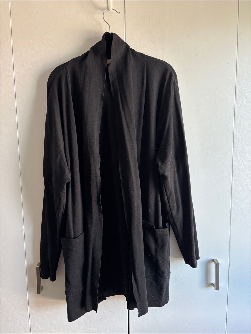 Women’s  Black organic cotton Open Cardigan Jacket